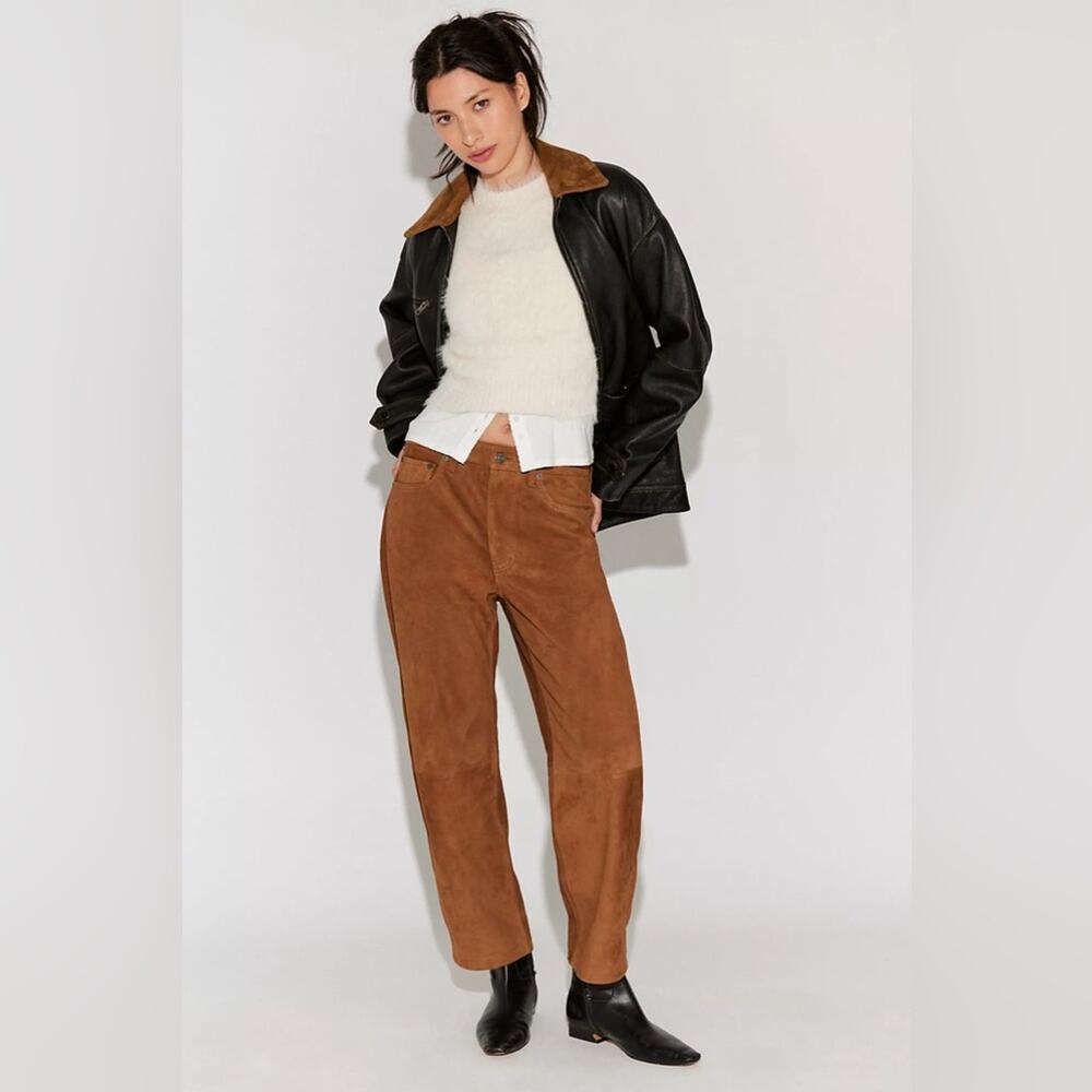 Citizens of Humanity Miro Relaxed Suede Pants Toasted Caramel